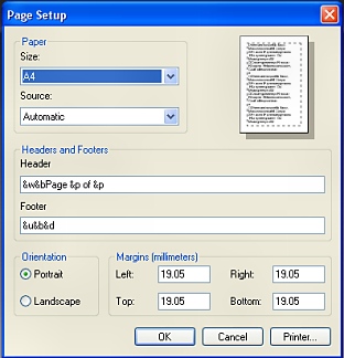 Exact settings used to obtain accurate print outs